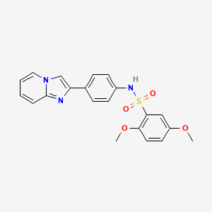 molecular formula C21H19N3O4S B2986466 N-(4-imidazo[1,2-a]pyridin-2-ylphenyl)-2,5-dimethoxybenzenesulfonamide CAS No. 873587-52-1