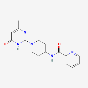 molecular formula C16H19N5O2 B2986469 N-(1-(4-methyl-6-oxo-1,6-dihydropyrimidin-2-yl)piperidin-4-yl)picolinamide CAS No. 1903601-41-1