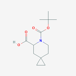molecular formula C13H21NO4 B2986480 6-[(tert-Butoxy)carbonyl]-6-azaspiro[2.5]octane-5-carboxylic acid CAS No. 1417743-24-8