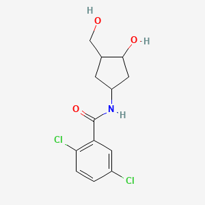 molecular formula C13H15Cl2NO3 B2986482 2,5-dichloro-N-(3-hydroxy-4-(hydroxymethyl)cyclopentyl)benzamide CAS No. 1421459-76-8