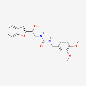 molecular formula C21H24N2O5 B2986490 1-(2-(Benzofuran-2-yl)-2-methoxyethyl)-3-(3,4-dimethoxybenzyl)urea CAS No. 2034609-47-5