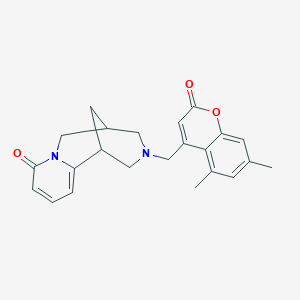 molecular formula C23H24N2O3 B2986491 3-((5,7-dimethyl-2-oxo-2H-chromen-4-yl)methyl)-3,4,5,6-tetrahydro-1H-1,5-methanopyrido[1,2-a][1,5]diazocin-8(2H)-one CAS No. 1105241-87-9