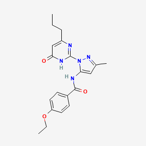 molecular formula C20H23N5O3 B2986495 4-ethoxy-N-(3-methyl-1-(6-oxo-4-propyl-1,6-dihydropyrimidin-2-yl)-1H-pyrazol-5-yl)benzamide CAS No. 1002931-36-3