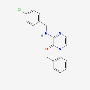 molecular formula C19H18ClN3O B2986498 3-((4-chlorobenzyl)amino)-1-(2,4-dimethylphenyl)pyrazin-2(1H)-one CAS No. 941934-95-8