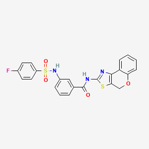 molecular formula C23H16FN3O4S2 B2986499 N-(4H-chromeno[4,3-d]thiazol-2-yl)-3-(4-fluorophenylsulfonamido)benzamide CAS No. 898466-44-9