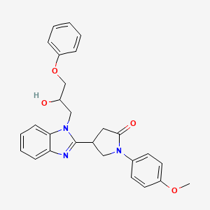 molecular formula C27H27N3O4 B2986503 4-[1-(2-羟基-3-苯氧基丙基)-1H-苯并咪唑-2-基]-1-(4-甲氧基苯基)吡咯烷-2-酮 CAS No. 1018162-71-4
