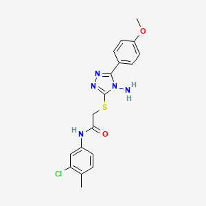 2-[[4-amino-5-(4-methoxyphenyl)-1,2,4-triazol-3-yl]sulfanyl]-N-(3-chloro-4-methylphenyl)acetamide