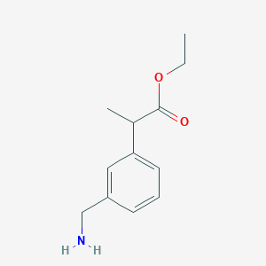 molecular formula C12H17NO2 B2986512 Ethyl 2-[3-(aminomethyl)phenyl]propanoate CAS No. 1809065-02-8