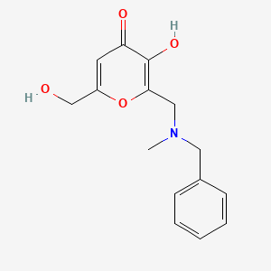 molecular formula C15H17NO4 B2986556 2-{[benzyl(methyl)amino]methyl}-3-hydroxy-6-(hydroxymethyl)-4H-pyran-4-one CAS No. 866019-47-8