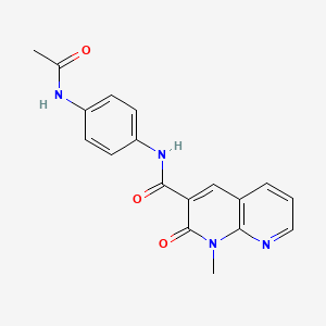molecular formula C18H16N4O3 B2986559 N-(4-acetamidophenyl)-1-methyl-2-oxo-1,2-dihydro-1,8-naphthyridine-3-carboxamide CAS No. 899744-95-7