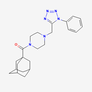 molecular formula C23H30N6O B2986566 (3r,5r,7r)-adamantan-1-yl(4-((1-phenyl-1H-tetrazol-5-yl)methyl)piperazin-1-yl)methanone CAS No. 1021226-21-0