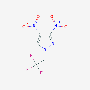 molecular formula C5H3F3N4O4 B2986589 3,4-dinitro-1-(2,2,2-trifluoroethyl)-1H-pyrazole CAS No. 1429419-34-0