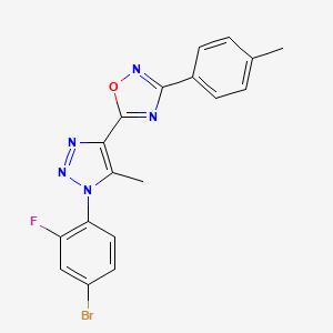 5-(1-(4-bromo-2-fluorophenyl)-5-methyl-1H-1,2,3-triazol-4-yl)-3-(p-tolyl)-1,2,4-oxadiazole