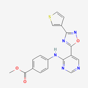 Methyl 4-((5-(3-(thiophen-3-yl)-1,2,4-oxadiazol-5-yl)pyrimidin-4-yl)amino)benzoate