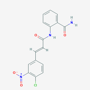 B2986604 2-(3-(4-Chloro-3-nitrophenyl)prop-2-enoylamino)benzamide CAS No. 532957-26-9