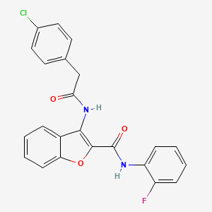 3-(2-(4-chlorophenyl)acetamido)-N-(2-fluorophenyl)benzofuran-2-carboxamide