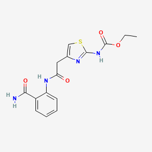 Ethyl (4-(2-((2-carbamoylphenyl)amino)-2-oxoethyl)thiazol-2-yl)carbamate
