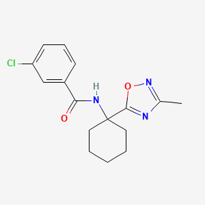 3-chloro-N-(1-(3-methyl-1,2,4-oxadiazol-5-yl)cyclohexyl)benzamide