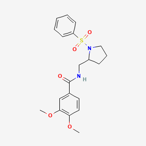 3,4-dimethoxy-N-((1-(phenylsulfonyl)pyrrolidin-2-yl)methyl)benzamide