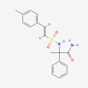 2-[[(E)-2-(4-methylphenyl)ethenyl]sulfonylamino]-2-phenylpropanamide