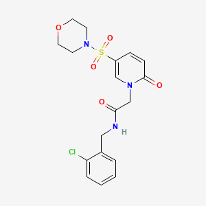 molecular formula C18H20ClN3O5S B2986641 N-[(2-chlorophenyl)methyl]-2-[5-(morpholine-4-sulfonyl)-2-oxo-1,2-dihydropyridin-1-yl]acetamide CAS No. 1251574-00-1