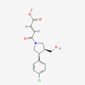 molecular formula C16H18ClNO4 B2986664 Methyl (E)-4-[(3R,4S)-3-(4-chlorophenyl)-4-(hydroxymethyl)pyrrolidin-1-yl]-4-oxobut-2-enoate CAS No. 2411180-96-4