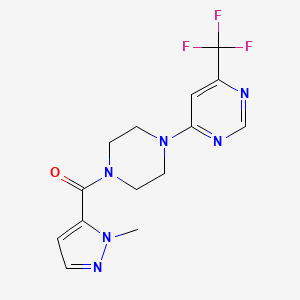 (1-methyl-1H-pyrazol-5-yl)(4-(6-(trifluoromethyl)pyrimidin-4-yl)piperazin-1-yl)methanone