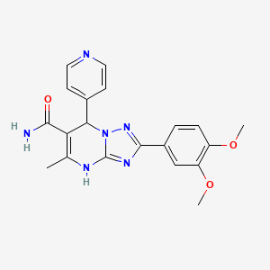2-(3,4-Dimethoxyphenyl)-5-methyl-7-(pyridin-4-yl)-4,7-dihydro-[1,2,4]triazolo[1,5-a]pyrimidine-6-carboxamide