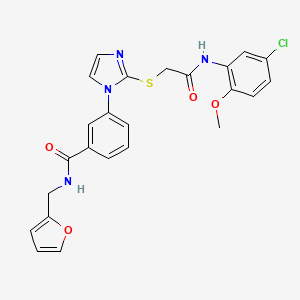 3-(2-((2-((5-chloro-2-methoxyphenyl)amino)-2-oxoethyl)thio)-1H-imidazol-1-yl)-N-(furan-2-ylmethyl)benzamide