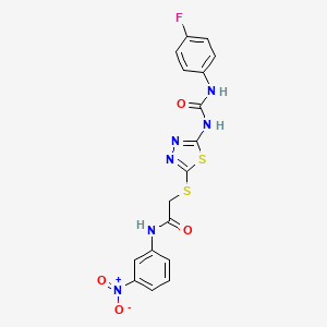 2-((5-(3-(4-fluorophenyl)ureido)-1,3,4-thiadiazol-2-yl)thio)-N-(3-nitrophenyl)acetamide