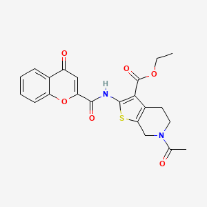 ethyl 6-acetyl-2-(4-oxo-4H-chromene-2-carboxamido)-4,5,6,7-tetrahydrothieno[2,3-c]pyridine-3-carboxylate