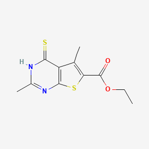 B2986724 Ethyl 2,5-dimethyl-4-sulfanylthieno[2,3-d]pyrimidine-6-carboxylate CAS No. 733794-46-2