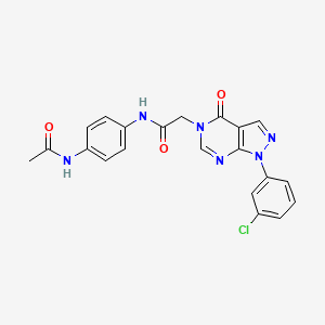 molecular formula C21H17ClN6O3 B2986741 N-(4-acetamidophenyl)-2-(1-(3-chlorophenyl)-4-oxo-1H-pyrazolo[3,4-d]pyrimidin-5(4H)-yl)acetamide CAS No. 895017-06-8