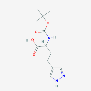 2-[(2-Methylpropan-2-yl)oxycarbonylamino]-4-(1H-pyrazol-4-yl)butanoic acid