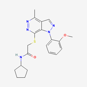 N-cyclopentyl-2-((1-(2-methoxyphenyl)-4-methyl-1H-pyrazolo[3,4-d]pyridazin-7-yl)thio)acetamide