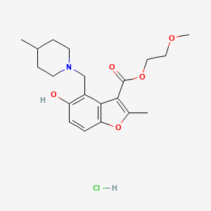 2-Methoxyethyl 5-hydroxy-2-methyl-4-((4-methylpiperidin-1-yl)methyl)benzofuran-3-carboxylate hydrochloride