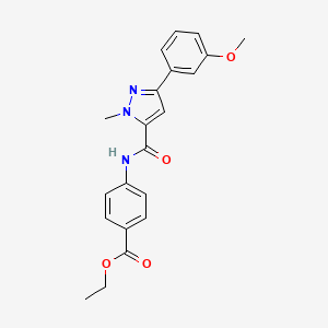 ethyl 4-(3-(3-methoxyphenyl)-1-methyl-1H-pyrazole-5-carboxamido)benzoate