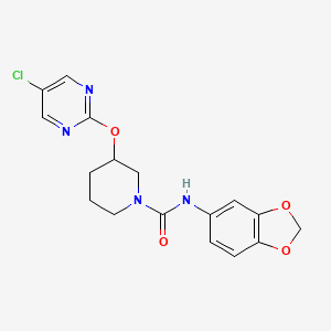 N-(benzo[d][1,3]dioxol-5-yl)-3-((5-chloropyrimidin-2-yl)oxy)piperidine-1-carboxamide