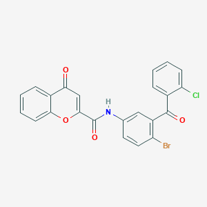 molecular formula C23H13BrClNO4 B2986760 N-[4-bromo-3-(2-chlorobenzoyl)phenyl]-4-oxochromene-2-carboxamide CAS No. 361166-51-0