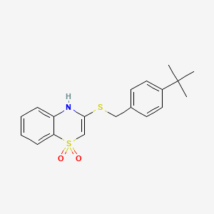3-{[4-(tert-butyl)benzyl]sulfanyl}-1lambda~6~,4-benzothiazine-1,1(4H)-dione