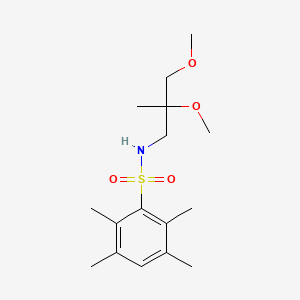 molecular formula C16H27NO4S B2986791 N-(2,3-dimethoxy-2-methylpropyl)-2,3,5,6-tetramethylbenzene-1-sulfonamide CAS No. 2034243-03-1