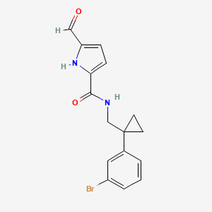 N-[[1-(3-Bromophenyl)cyclopropyl]methyl]-5-formyl-1H-pyrrole-2-carboxamide