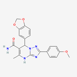 7-(Benzo[d][1,3]dioxol-5-yl)-2-(4-methoxyphenyl)-5-methyl-4,7-dihydro-[1,2,4]triazolo[1,5-a]pyrimidine-6-carboxamide