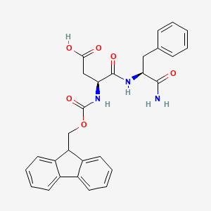 molecular formula C28H27N3O6 B2986822 (3S)-3-{[(1S)-1-carbamoyl-2-phenylethyl]carbamoyl}-3-({[(9H-fluoren-9-yl)methoxy]carbonyl}amino)propanoic acid CAS No. 126402-77-5