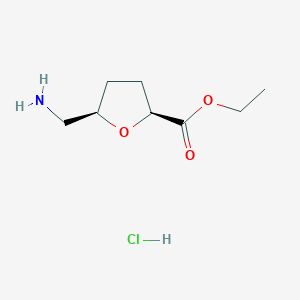 molecular formula C8H16ClNO3 B2986826 Ethyl (2S,5R)-5-(aminomethyl)oxolane-2-carboxylate;hydrochloride CAS No. 2137579-84-9