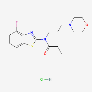 molecular formula C18H25ClFN3O2S B2986827 N-(4-fluorobenzo[d]thiazol-2-yl)-N-(3-morpholinopropyl)butyramide hydrochloride CAS No. 1216521-68-4
