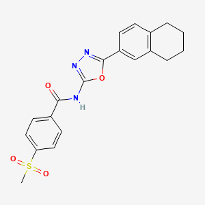4-methylsulfonyl-N-[5-(5,6,7,8-tetrahydronaphthalen-2-yl)-1,3,4-oxadiazol-2-yl]benzamide