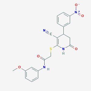 2-{[3-cyano-4-(3-nitrophenyl)-6-oxo-1,4,5,6-tetrahydropyridin-2-yl]sulfanyl}-N-(3-methoxyphenyl)acetamide