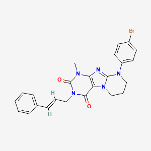9-(4-bromophenyl)-3-cinnamyl-1-methyl-6,7,8,9-tetrahydropyrimido[2,1-f]purine-2,4(1H,3H)-dione