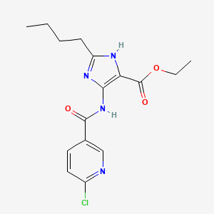 molecular formula C16H19ClN4O3 B2986862 ethyl 2-butyl-4-(6-chloropyridine-3-amido)-1H-imidazole-5-carboxylate CAS No. 2094501-51-4